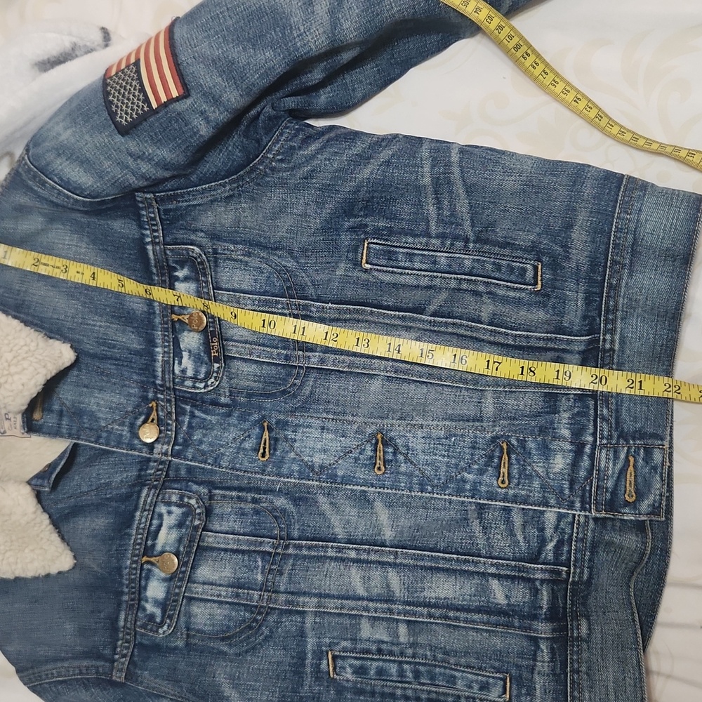 Polo Ralph Lauren Denim Sherpa Lined Trucker Jacket Size Small - Picture 11 of 15